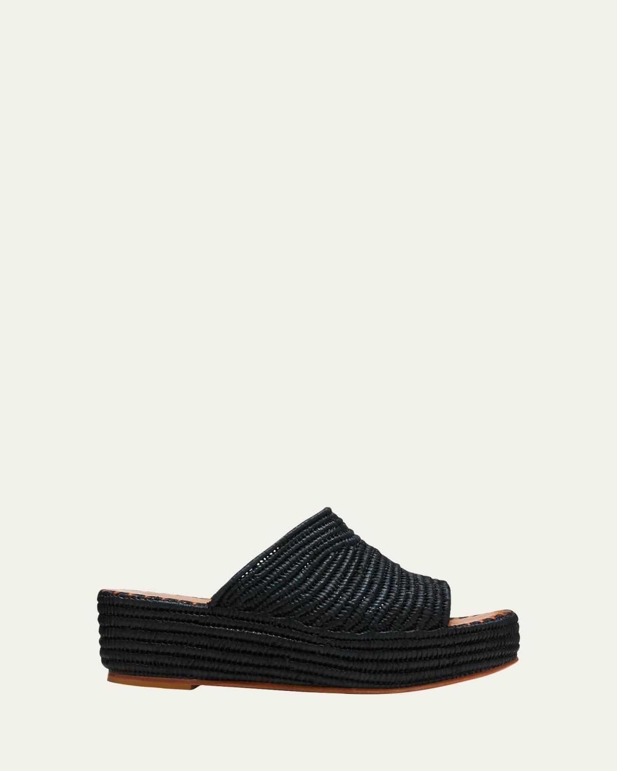 Carrie Forbes Karim Woven Raffia Wedge Slide Sandals | Thumbnail 6