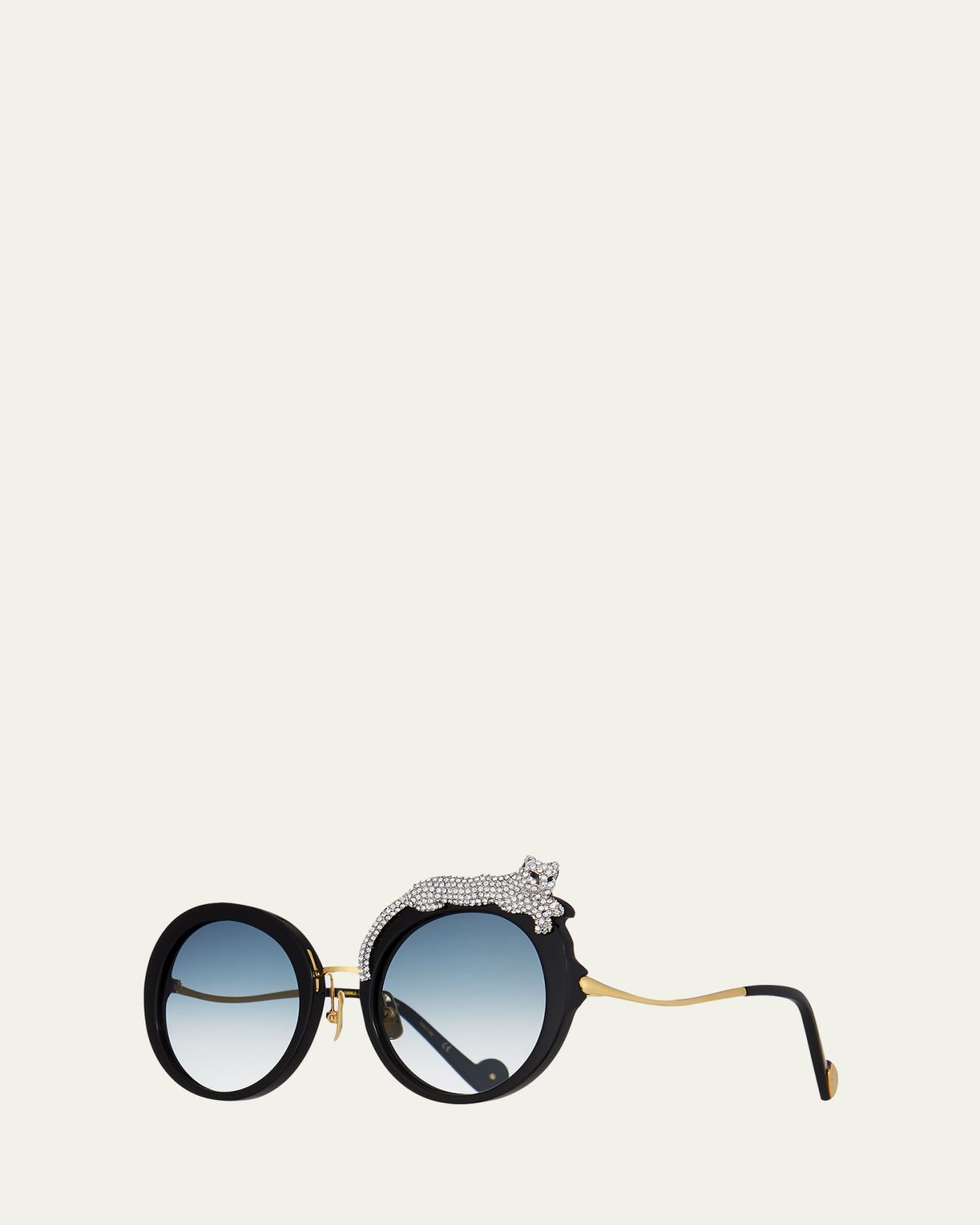Anna-Karin Karlsson Rose et la Roue Round Crystal-Embellished Leopard Sunglasses | Thumbnail 2 Anna-Karin Karlsson Rose et la Roue Round Crystal-Embellished Leopard Sunglasses | Thumbnail 2