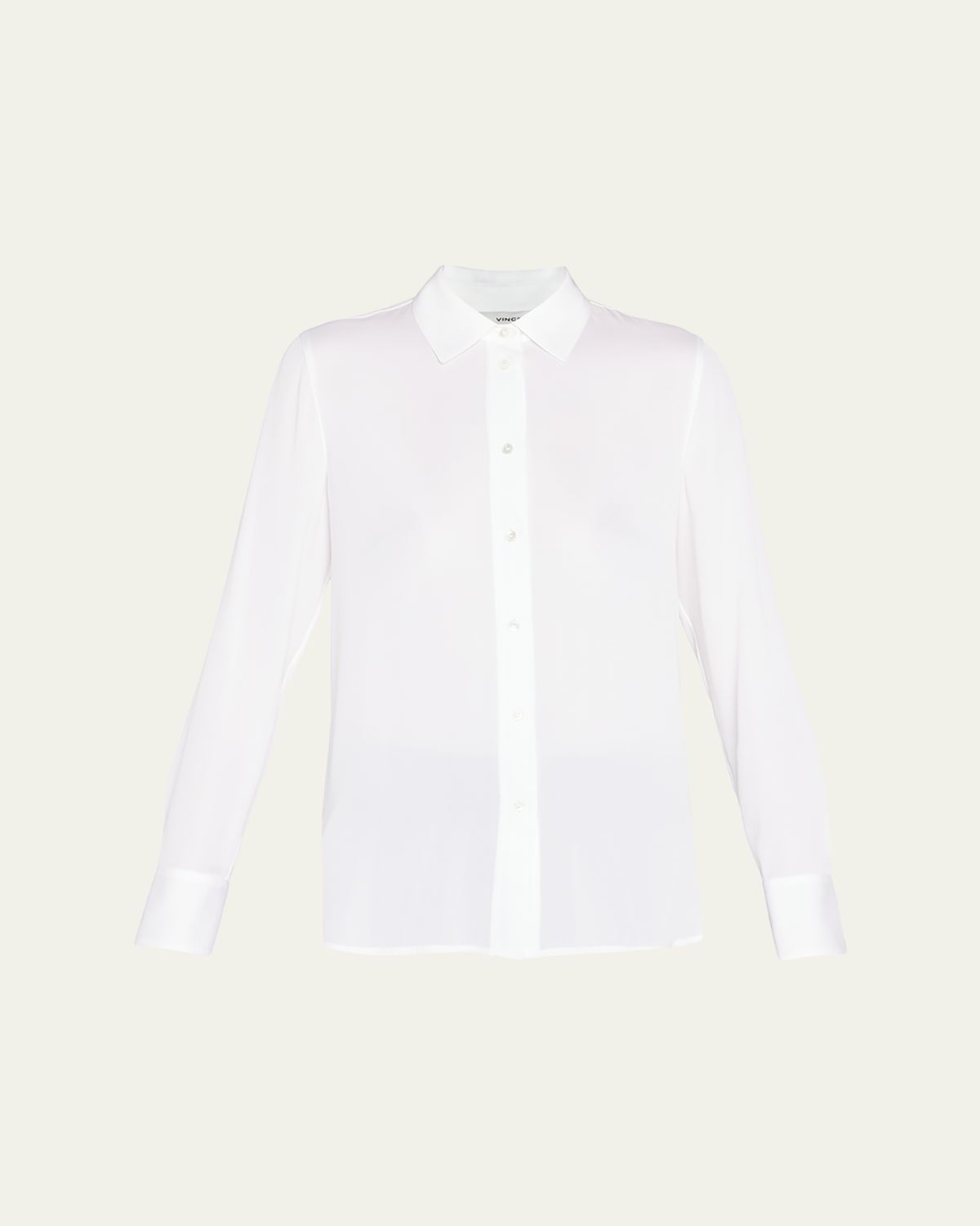 Vince Slim-Fit Long-Sleeve Stretch-Silk Blouse