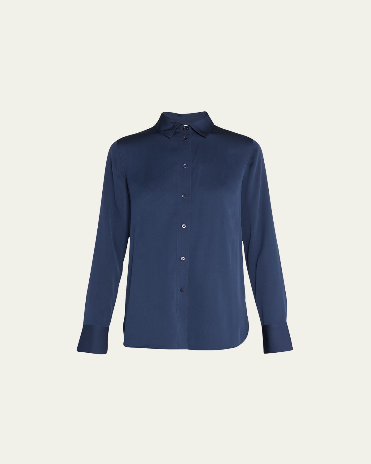 Vince Slim-Fit Long-Sleeve Stretch-Silk Blouse
