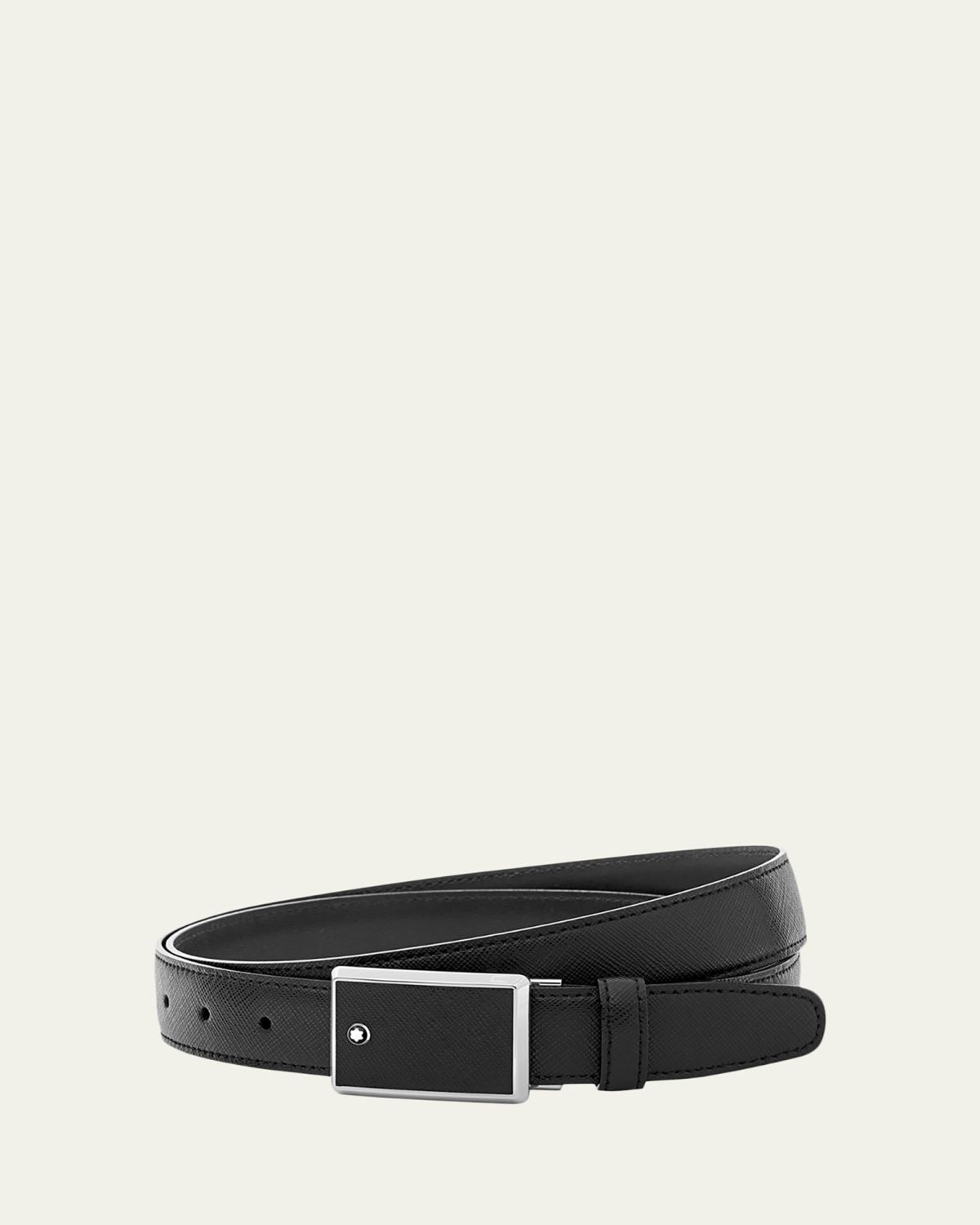 Montblanc Men's Rectangle-Buckle Leather Belt | Thumbnail 3 Montblanc Men's Rectangle-Buckle Leather Belt | Thumbnail 3