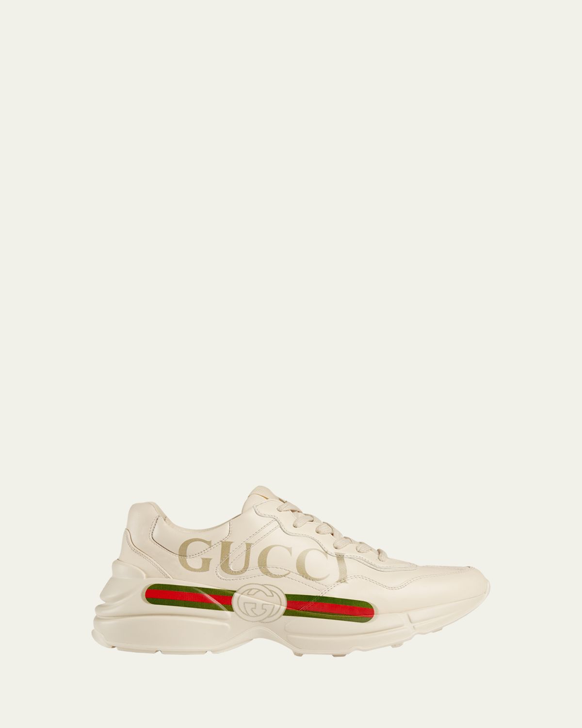 Gucci Rhyton  Print Leather Trainer - Women's Clothing