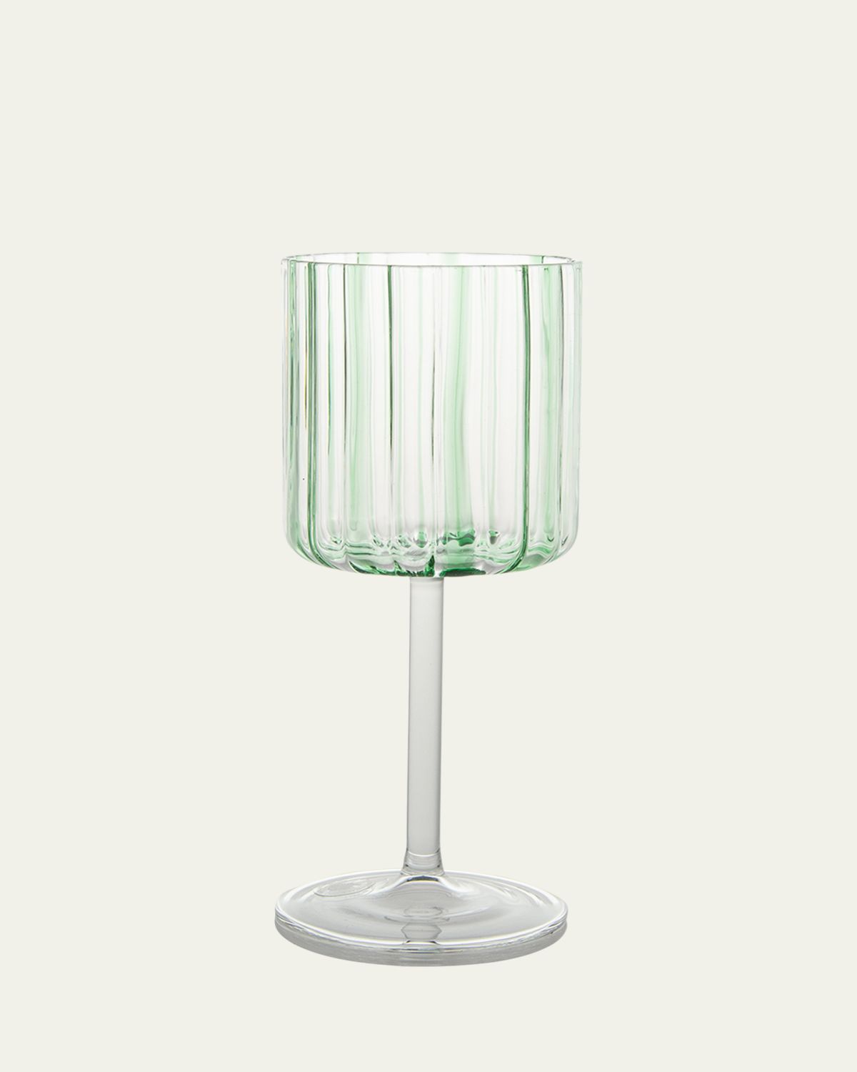 Tuttoattaccato Green Striped Wine Glass