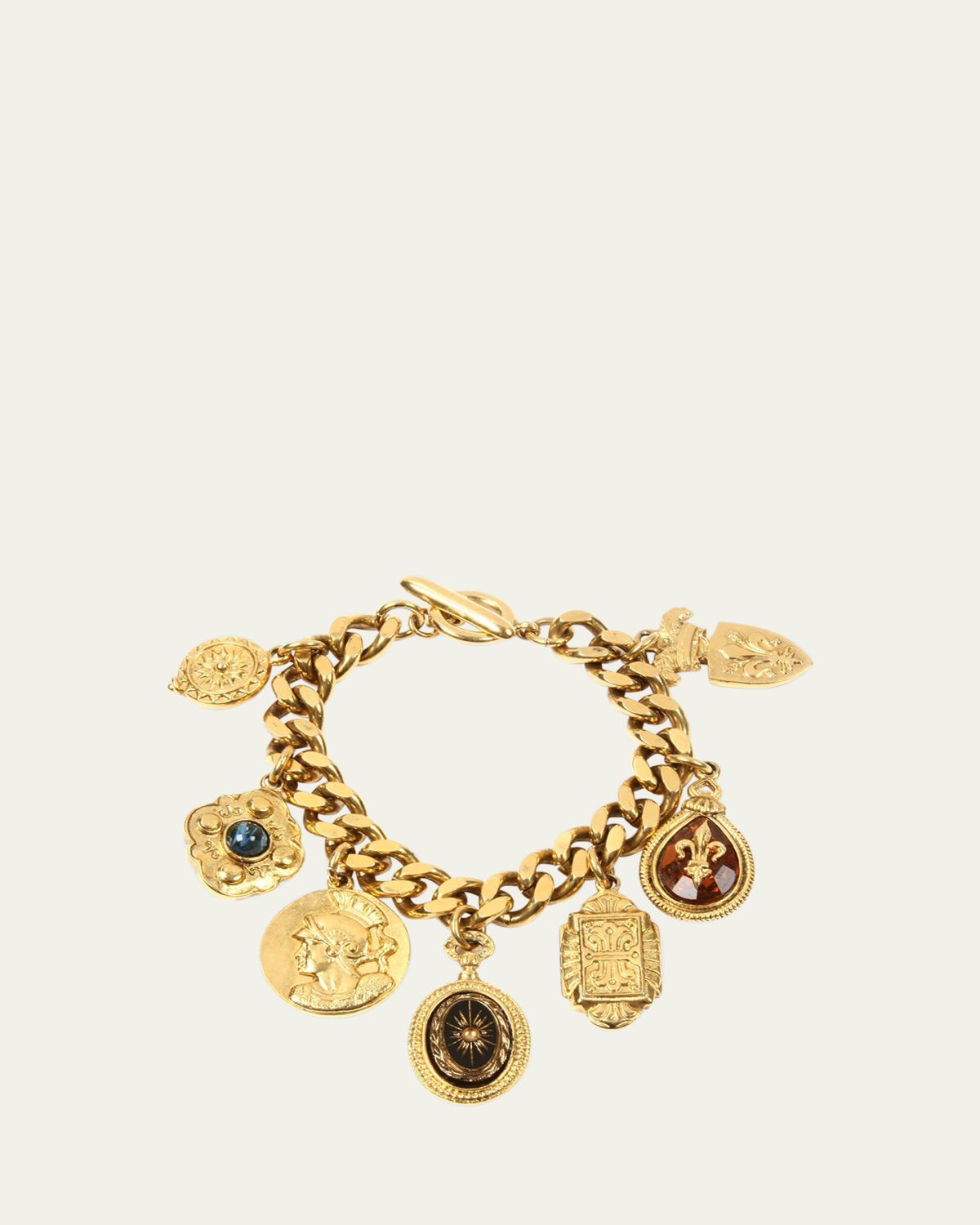 Ben-Amun 24k Gold Plated Multicolor Chain Bracelet | Thumbnail 3