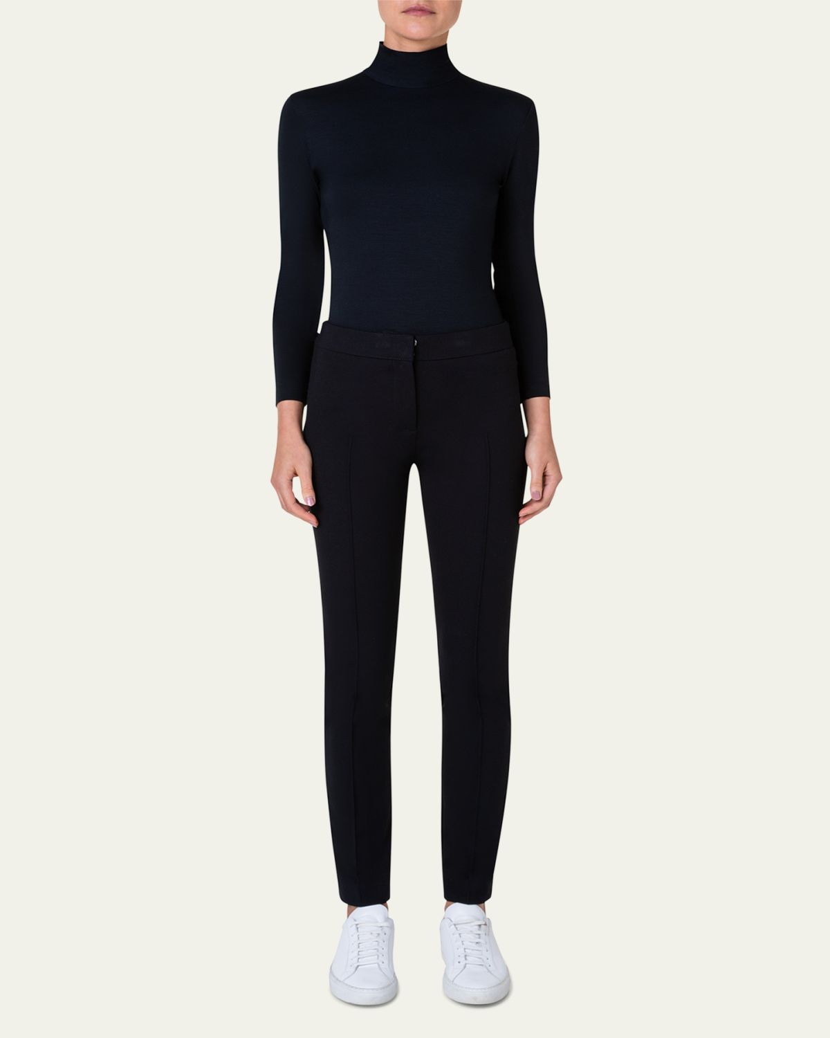 Akris punto Turtleneck Long-Sleeve Modal-Stretch Top | Thumbnail 2 Akris punto Turtleneck Long-Sleeve Modal-Stretch Top | Thumbnail 2