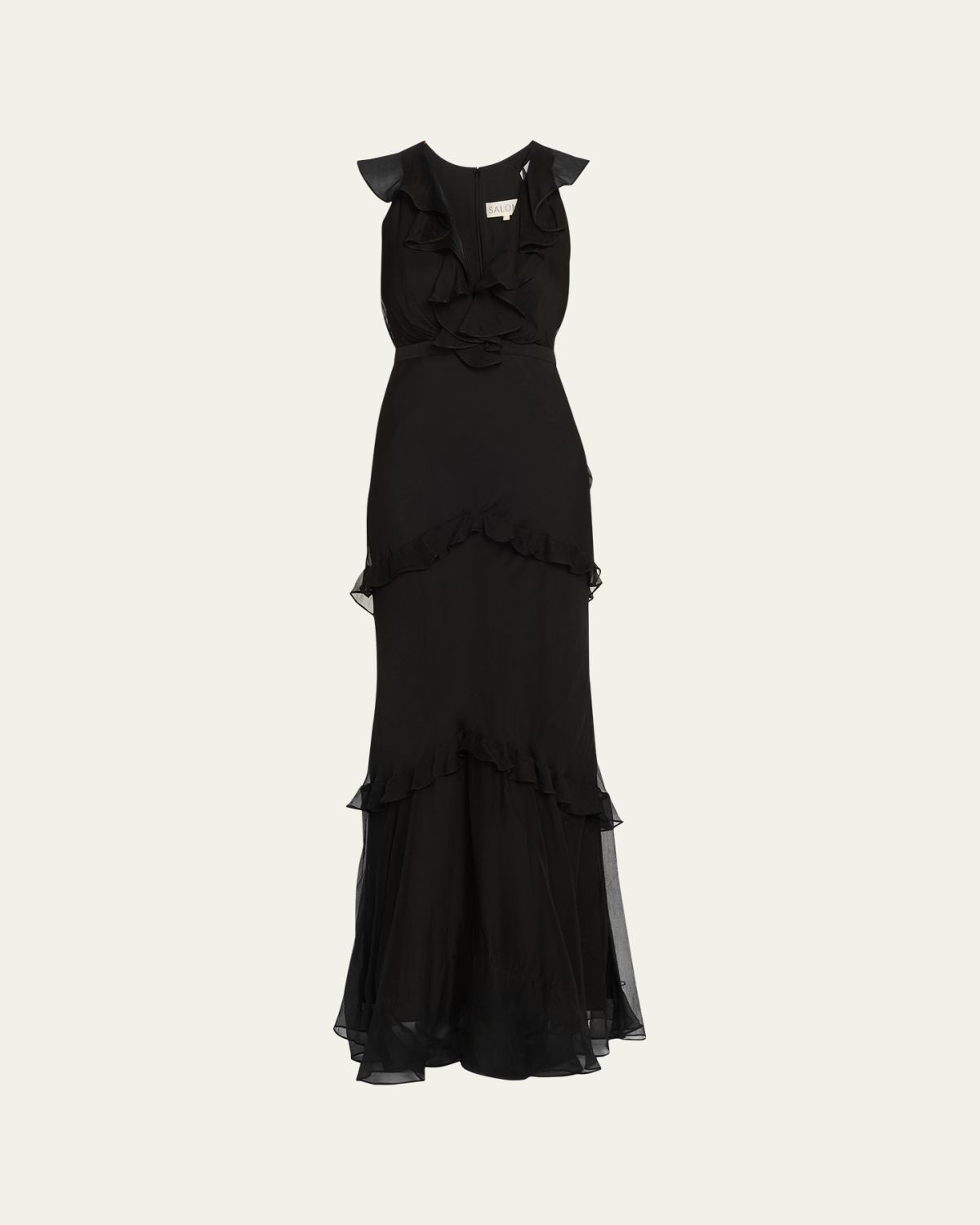 Saloni Rita Tiered Ruffle Cocktail Dress
