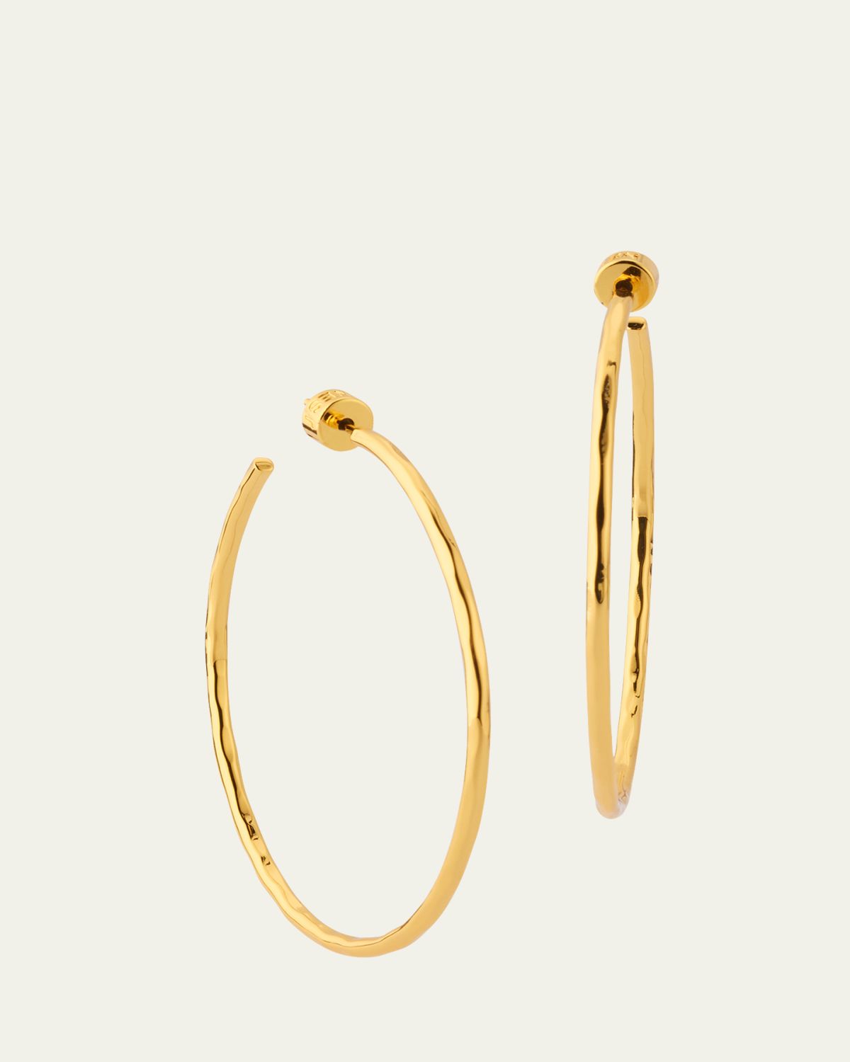 NEST Jewelry Thin Hammered 22k Gold-Plated Hoop Earrings | Image 1 NEST Jewelry Thin Hammered 22k Gold-Plated Hoop Earrings | Image 1