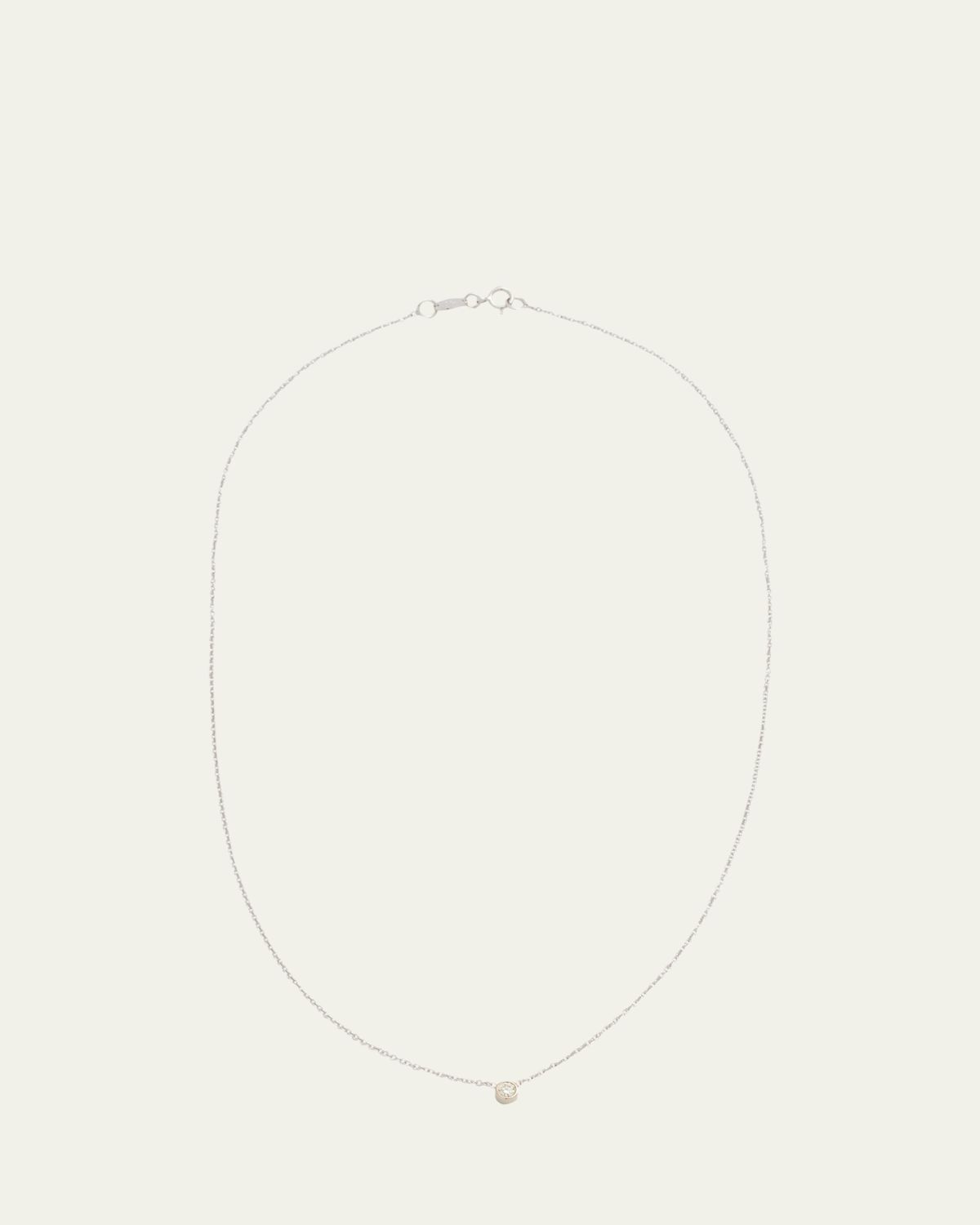 Zoe Lev Jewelry 14K White Gold 0.10ct Bezel Diamond Necklace, 16-18"L