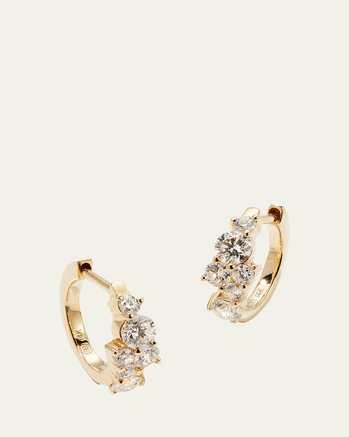 Sydney Evan Cocktail 14k Gold Diamond Huggie Hoop Earrings | Thumbnail 5 Sydney Evan Cocktail 14k Gold Diamond Huggie Hoop Earrings | Thumbnail 5