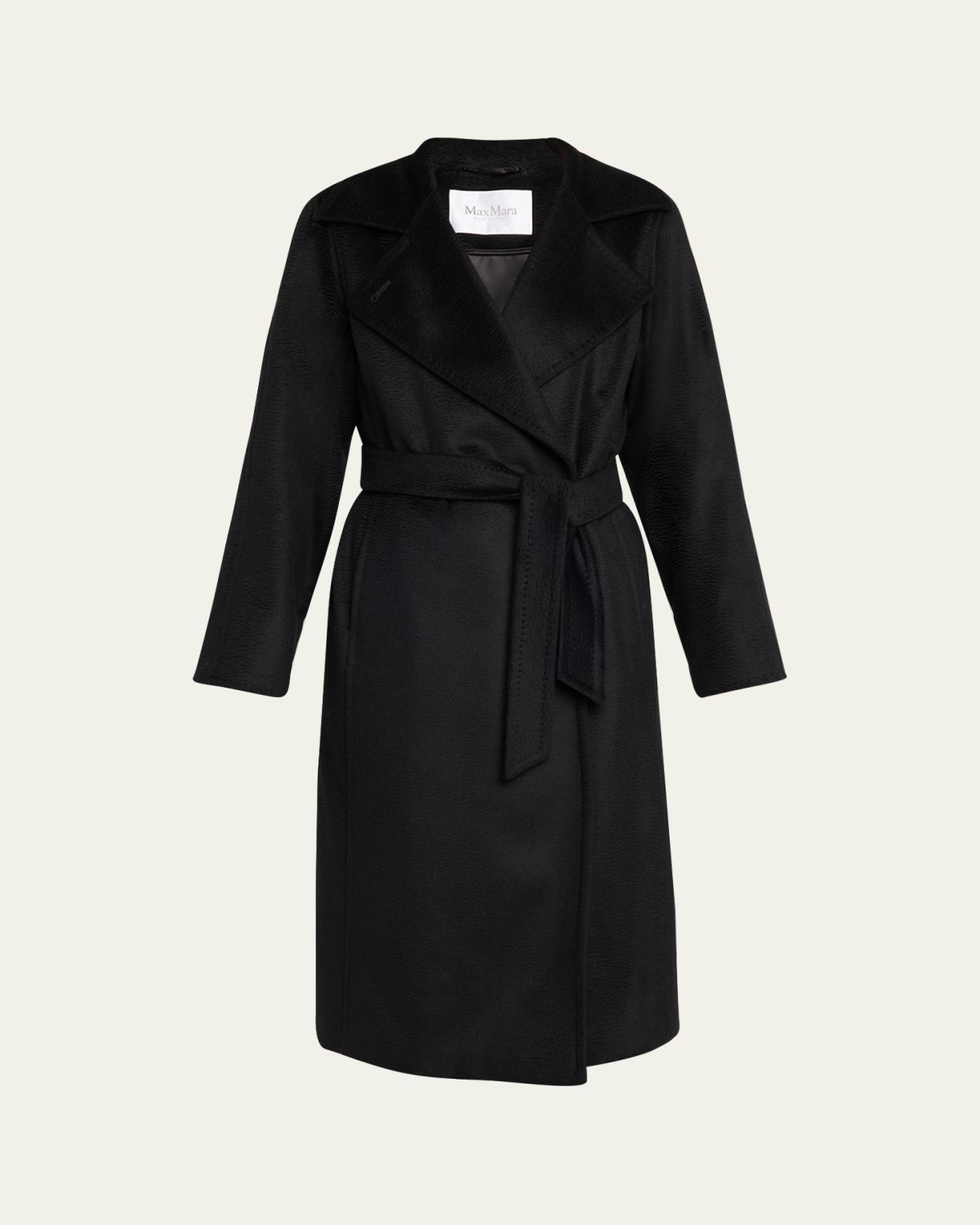 Max Mara Manuela Belted Camel Hair Coat, Black