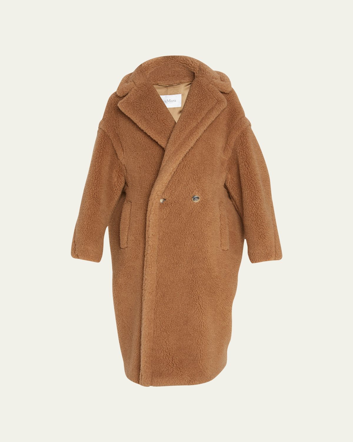 Max Mara Double-Breasted Camel Hair Blend Teddy Coat | Thumbnail 6
