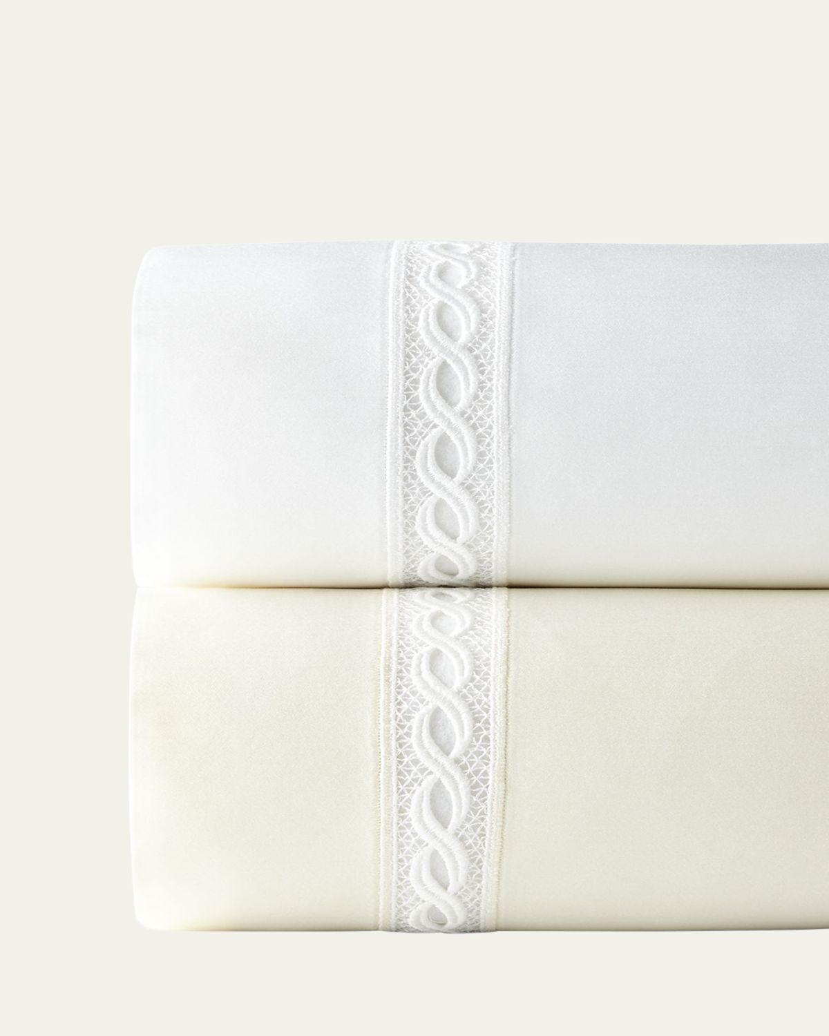 Sferra Millesimo Standard Lace Sateen Pillowcase Pair
