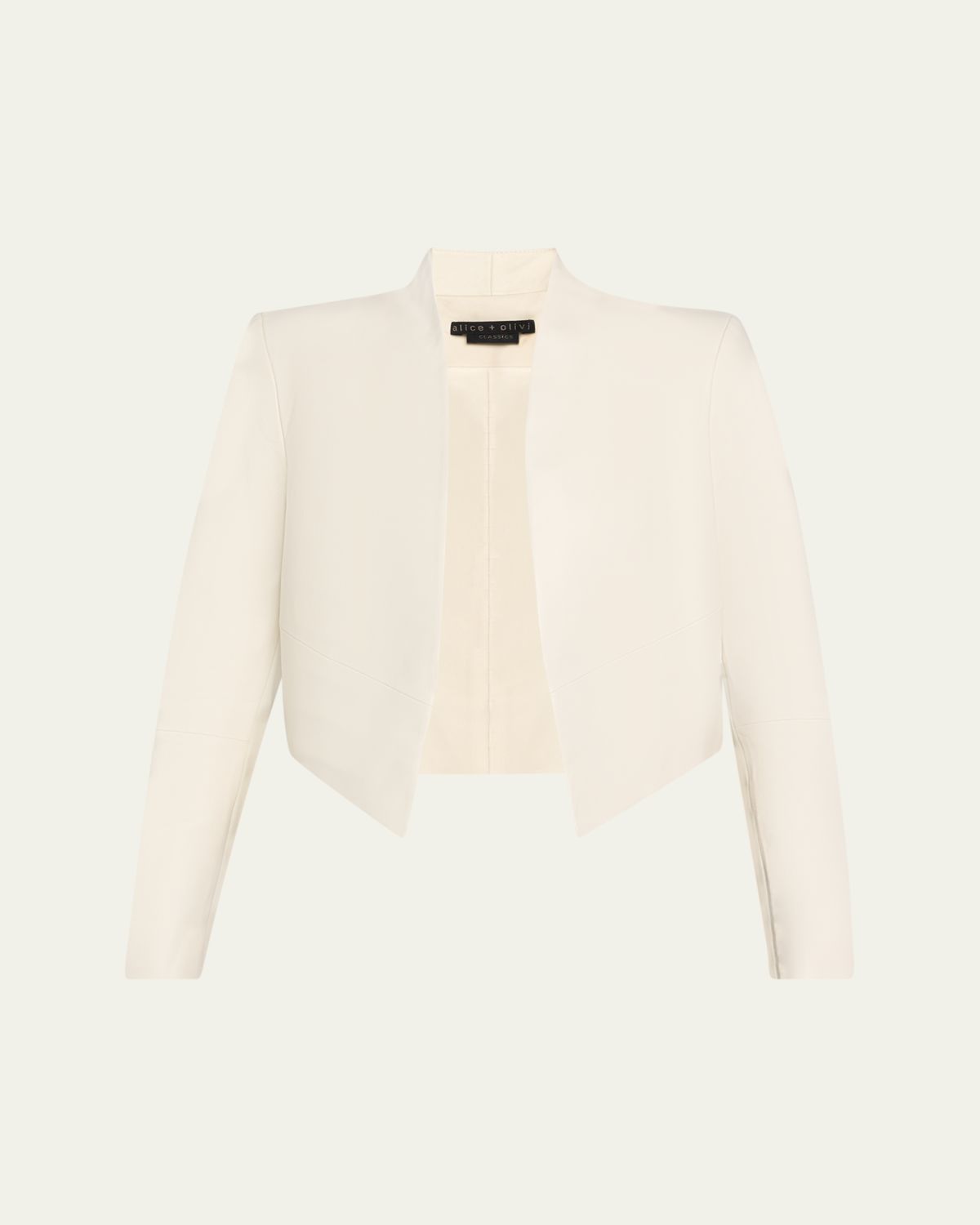ALICE + OLIVIA Harvey Draped Open-Front Leather Jacket | Thumbnail 6 ALICE + OLIVIA Harvey Draped Open-Front Leather Jacket | Thumbnail 6