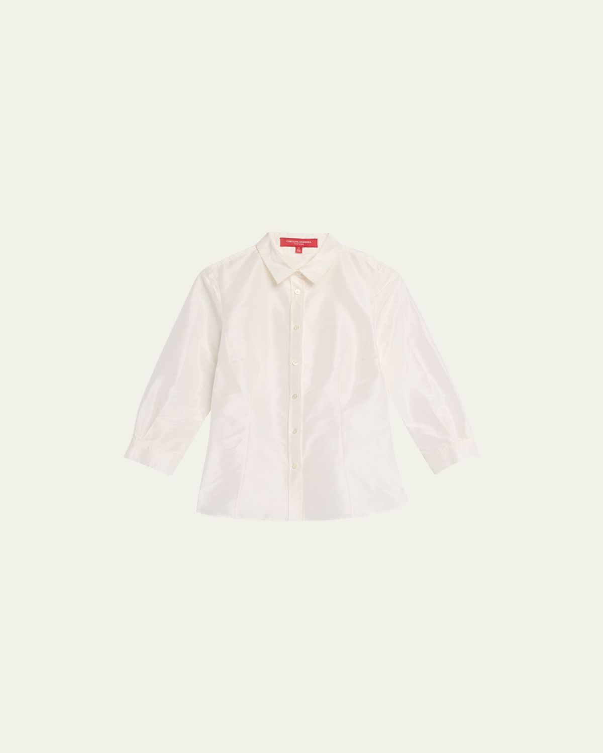 Carolina Herrera Taffeta Button-Front Shirt