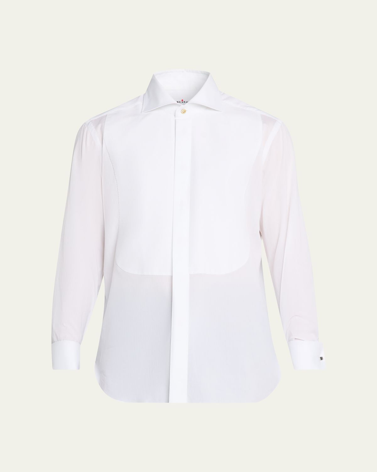 Kiton Men's Cotton Pique Bib-Front Dress Shirt