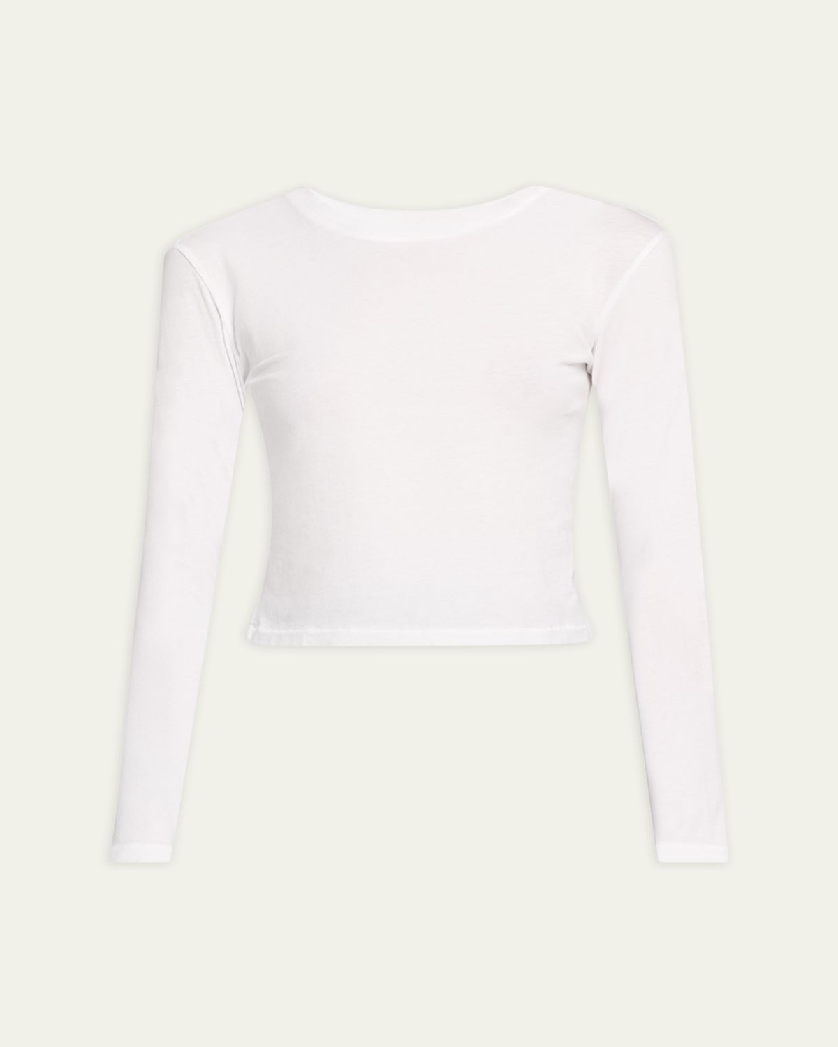 AMO Denim Babe Cropped Long-Sleeve Cotton Tee