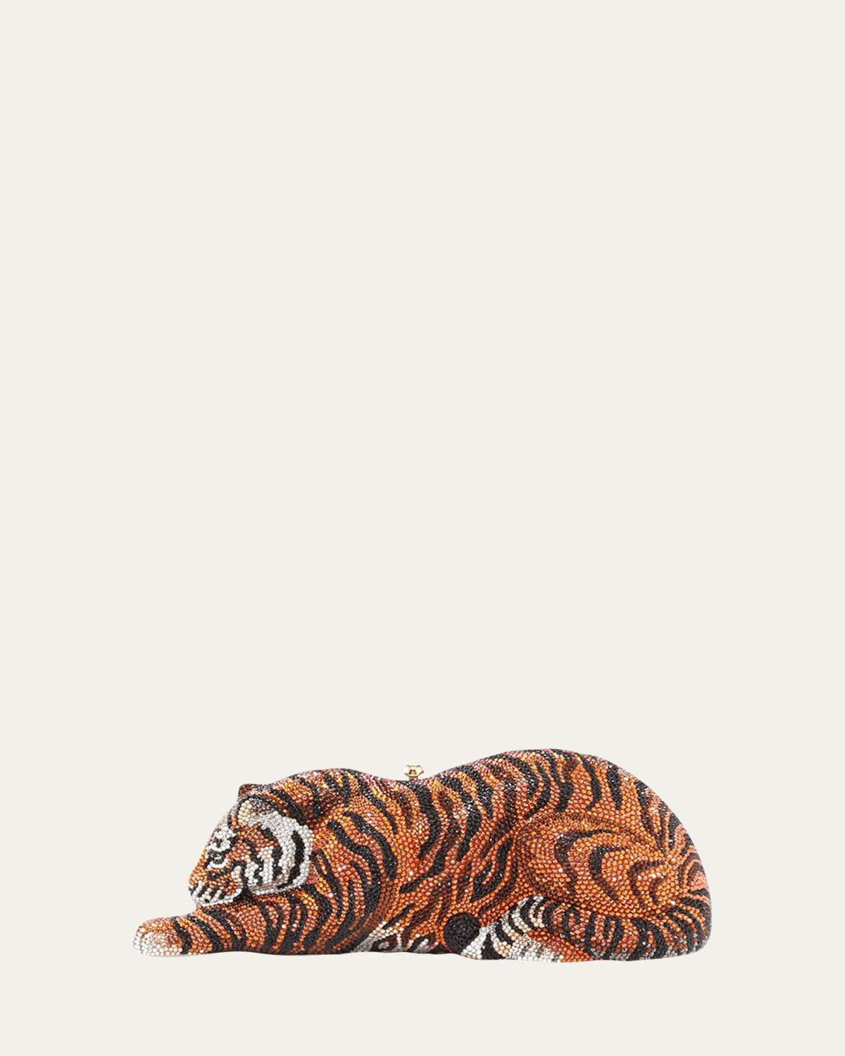 Judith Leiber Couture Tiger Crystal Minaudiere, Copper