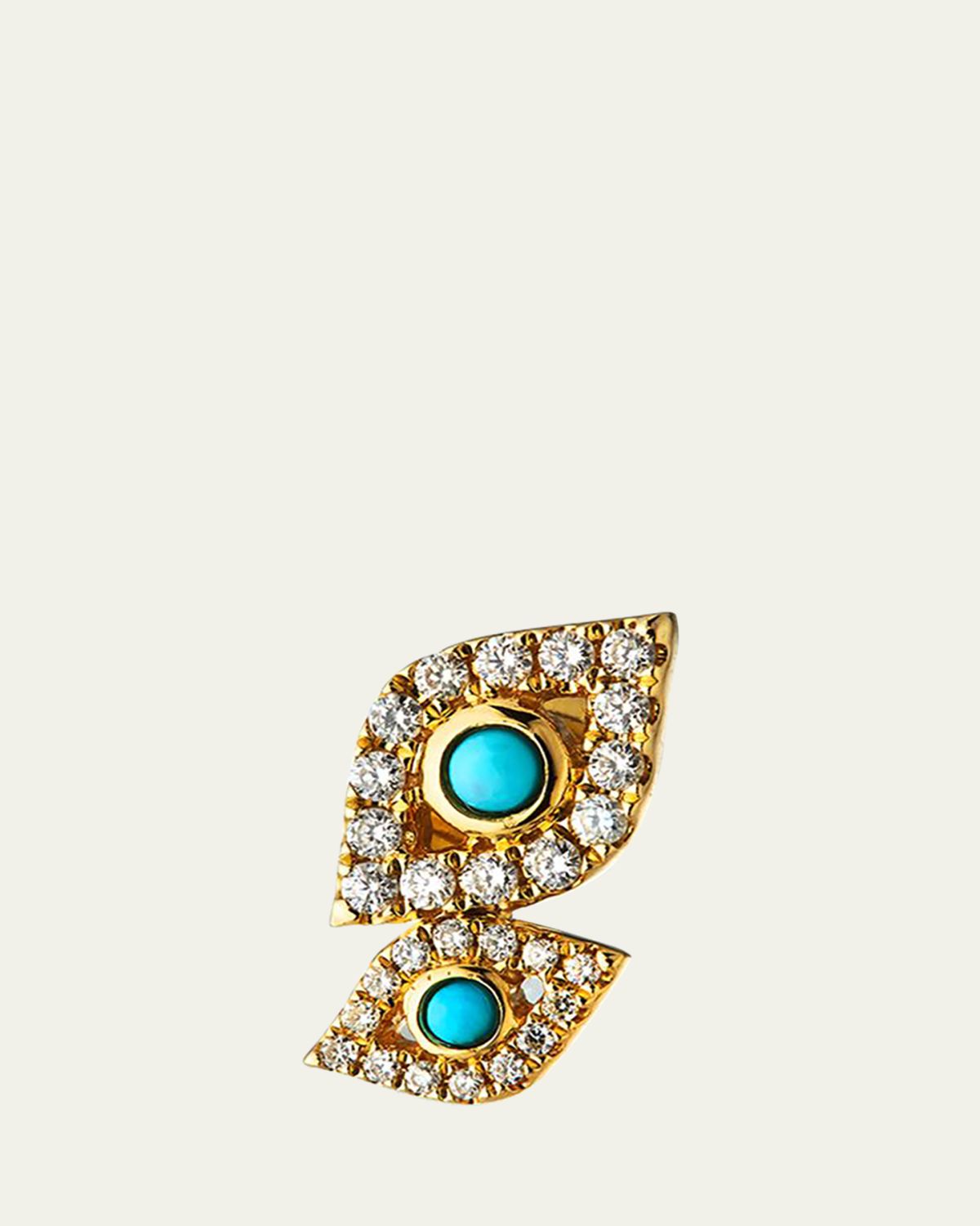 Sydney Evan 14k Gold Double Evil Eye Stud Earring (Single) | Thumbnail 3