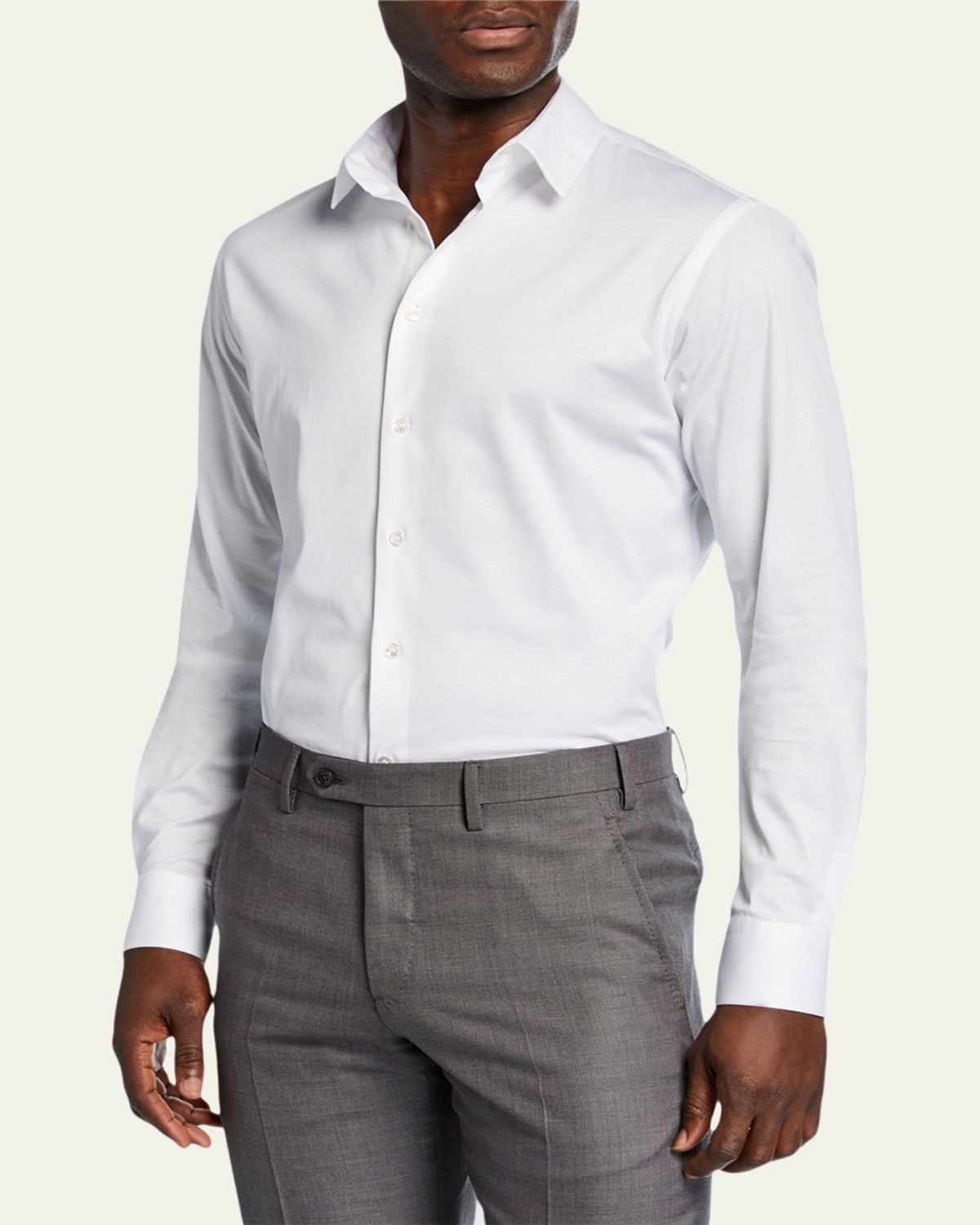Giorgio Armani Men's Solid Jersey Sport Shirt | Thumbnail 3 Giorgio Armani Men's Solid Jersey Sport Shirt | Thumbnail 3