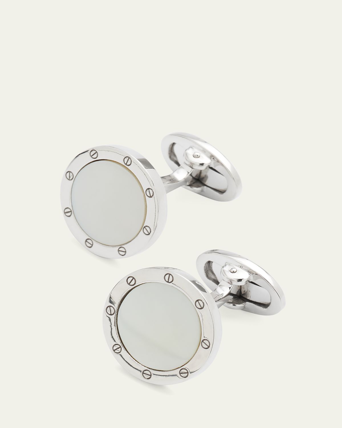 Jan Leslie Round Mother-of-Pearl Cuff Links | Thumbnail 3