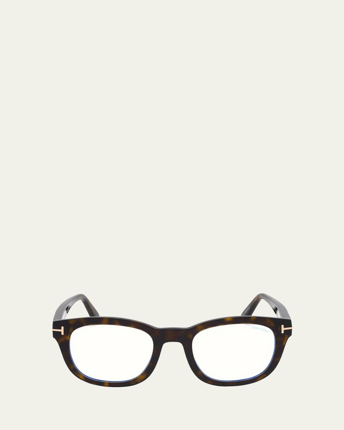TOM FORD Men's Square Havana Acetate Optical Glasses