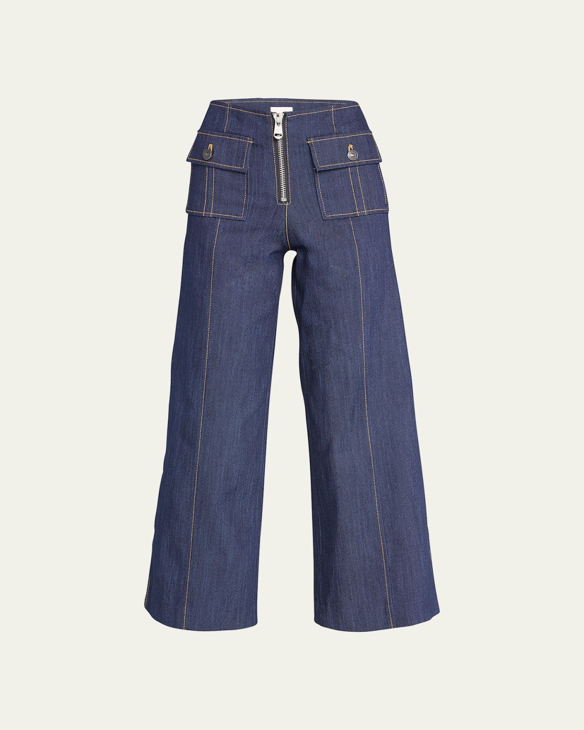 Cinq a Sept Azure Wide-Leg Stitched Pants | Thumbnail 6