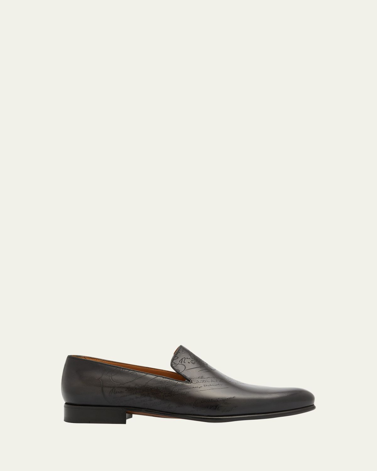 Berluti Men's Cursive Galet Scritto Leather Loafers