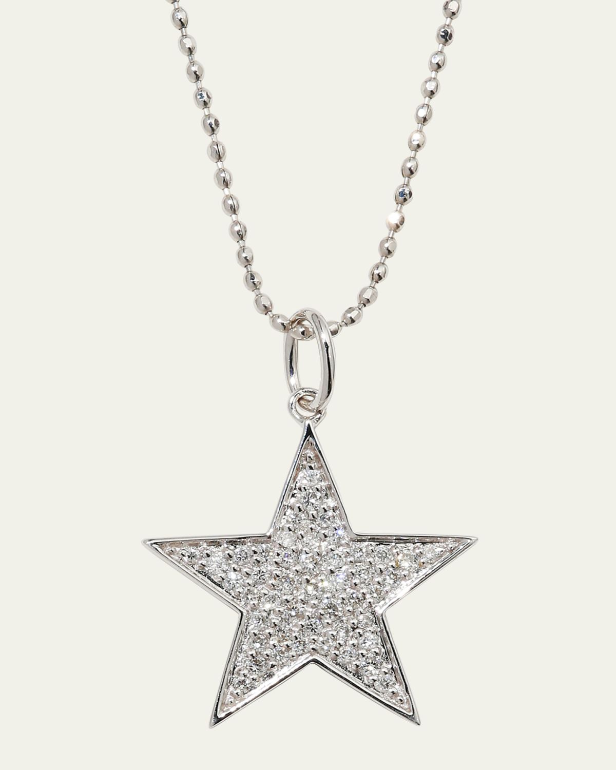 Sydney Evan 14k White Gold Medium Diamond Star Necklace