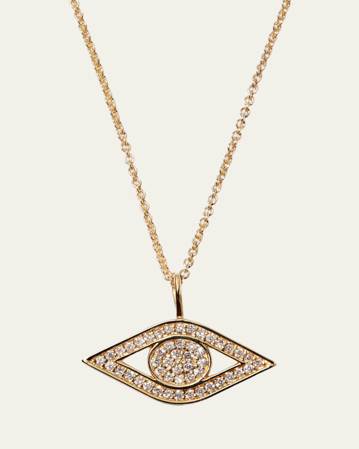 Sydney Evan 14k Yellow Gold Small Diamond Evil Eye Necklace | Thumbnail 5