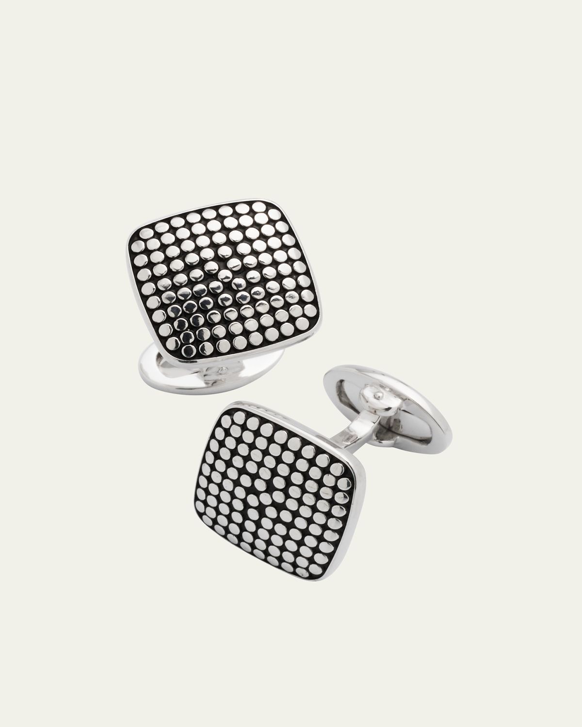 Jan Leslie Men's Sterling Silver Dotted Square Cufflinks | Thumbnail 5