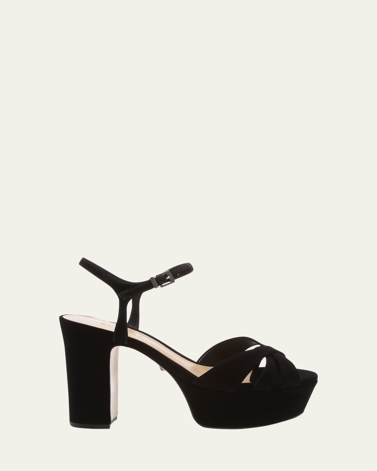 Schutz Keefa Nubuck Ankle-Strap Platform Sandals