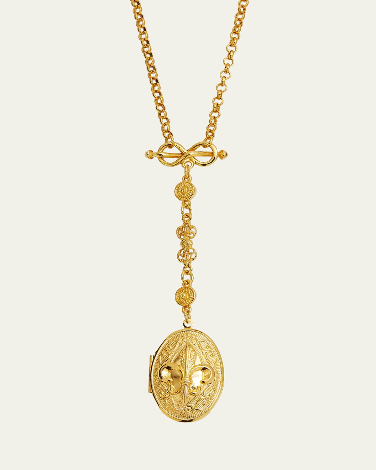 Ben-Amun 24k Gold Electroplated Fleur-De-Lis Long Necklace