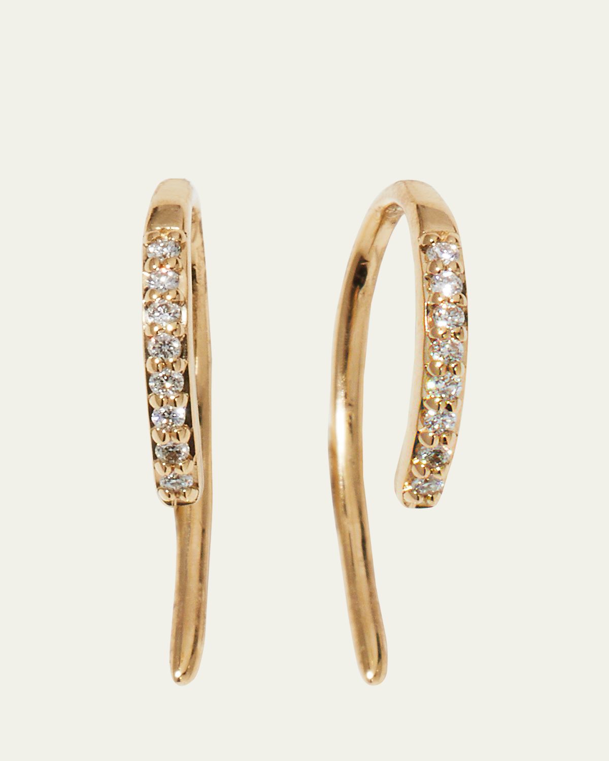 LANA 14K Gold Diamond Mini Hooked Earrings