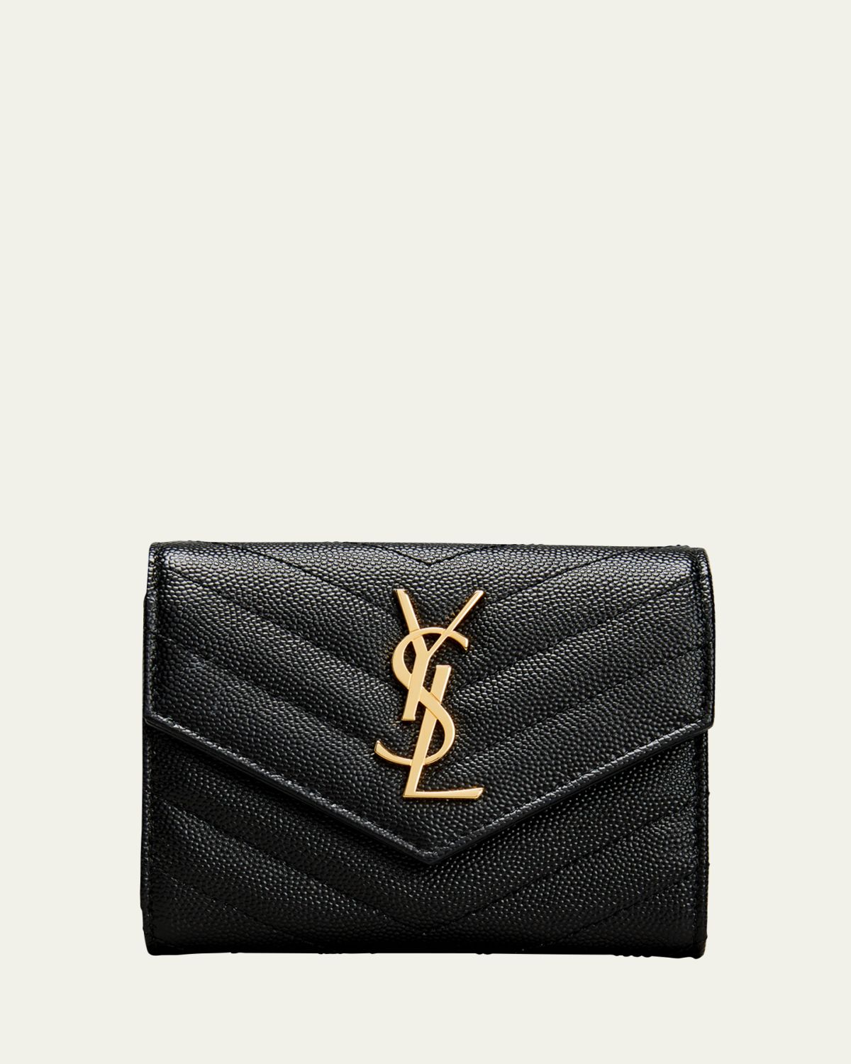 Saint Laurent Cassandre YSL Monogram Trifold Wallet in Grained Leather | Thumbnail 5