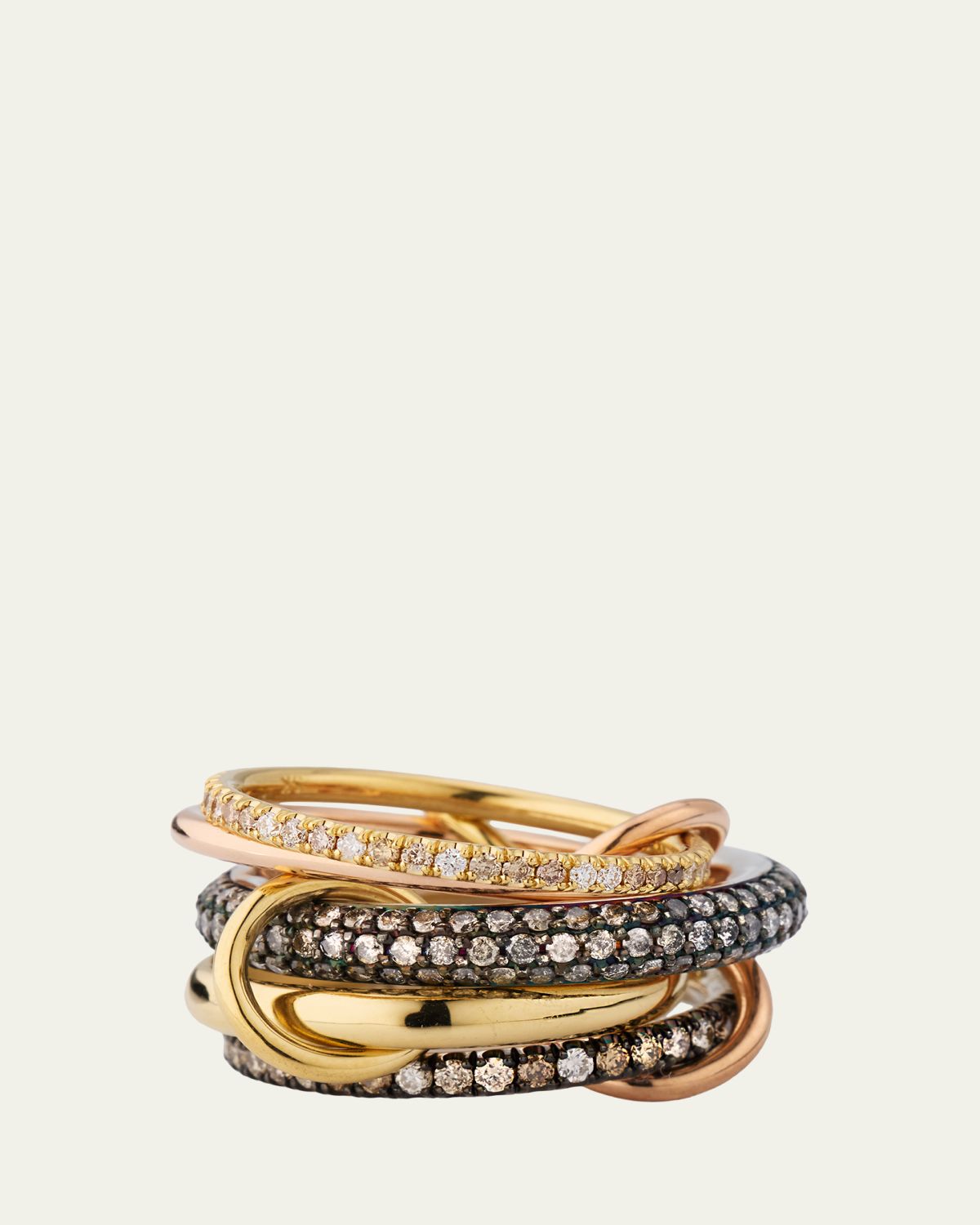 Spinelli Kilcollin Leo 18k 2-Tone 5-Link Ring w/ Diamonds