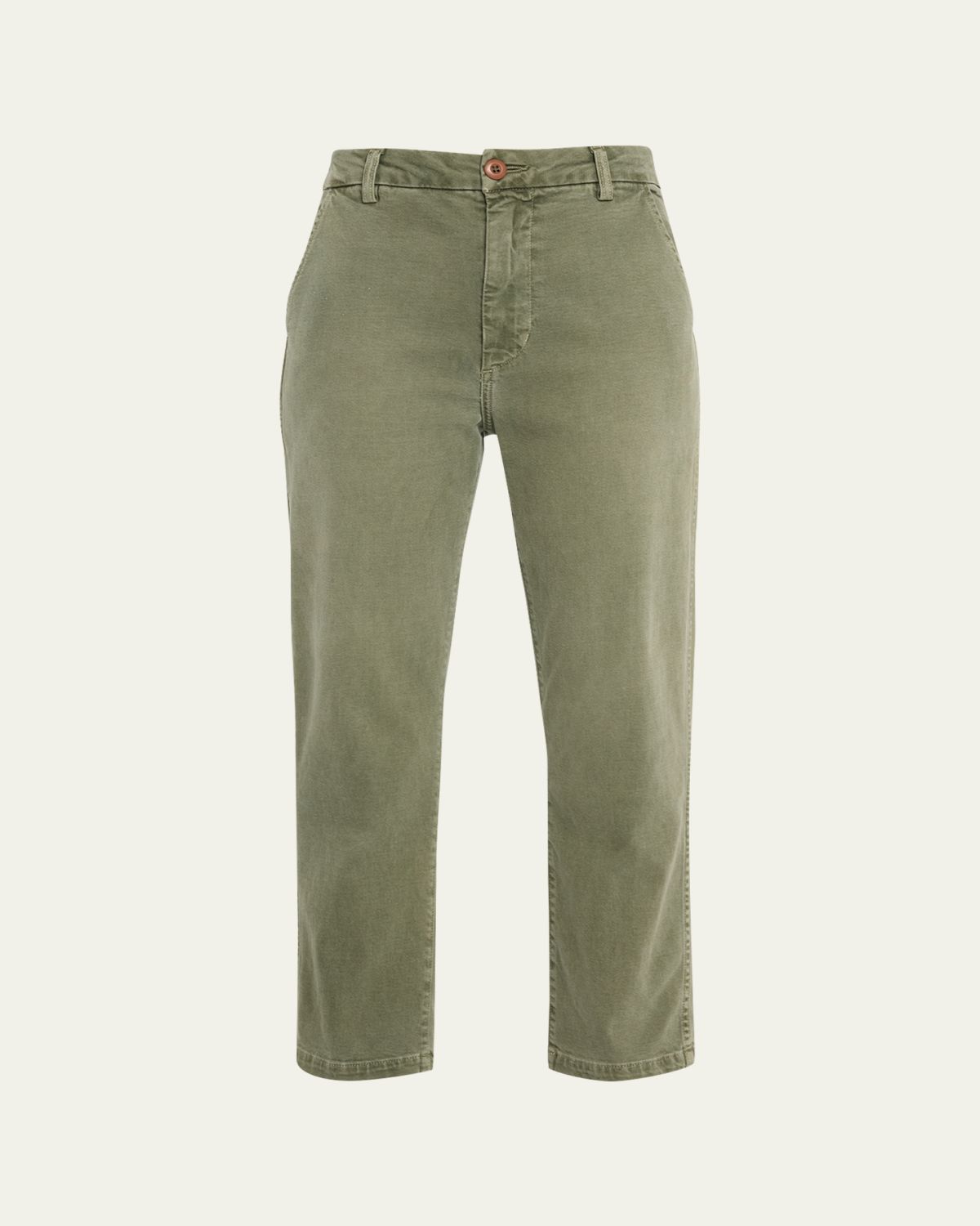 AMO Denim Easy Relaxed Straight-Leg Crop Trousers