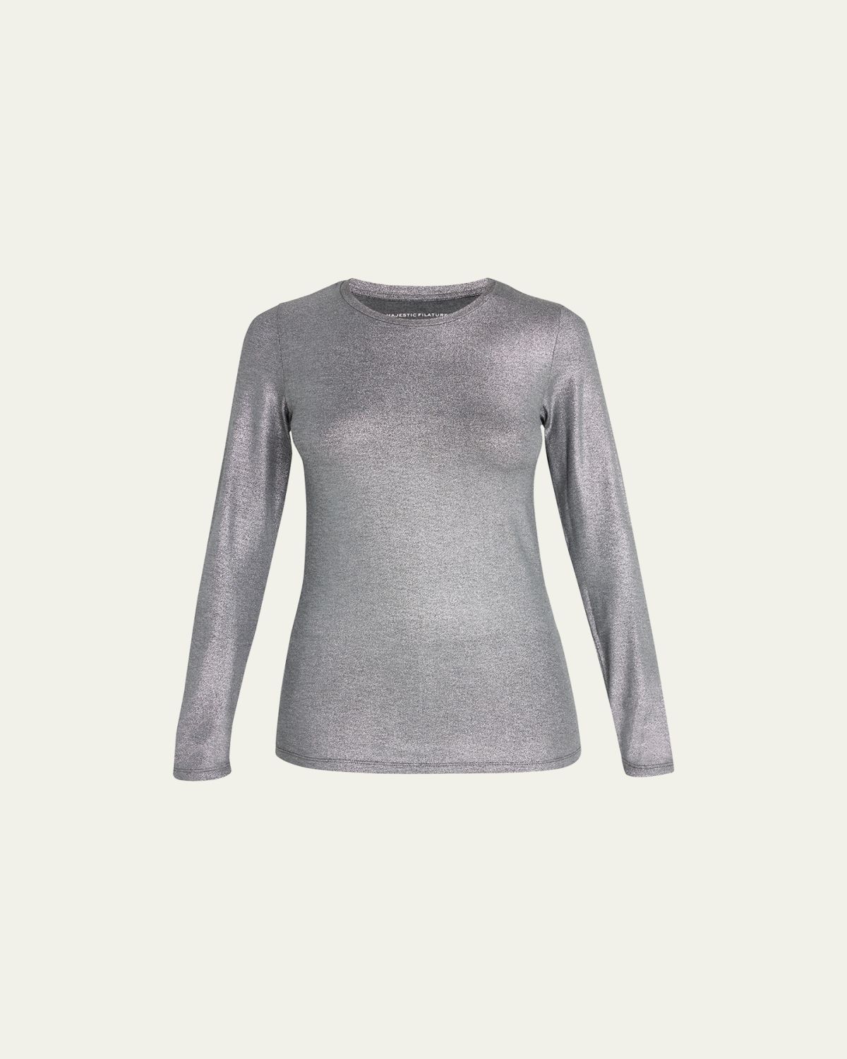 Majestic Filatures Metallic Long-Sleeve Viscose Tee