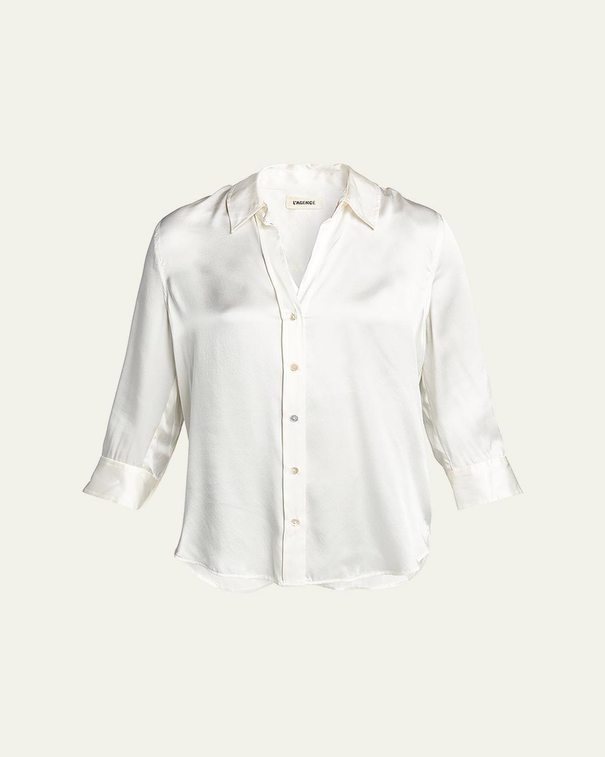 L'Agence Dani Silk Satin 3/4-Sleeve Button-Down Blouse | Thumbnail 22 L'Agence Dani Silk Satin 3/4-Sleeve Button-Down Blouse | Thumbnail 22