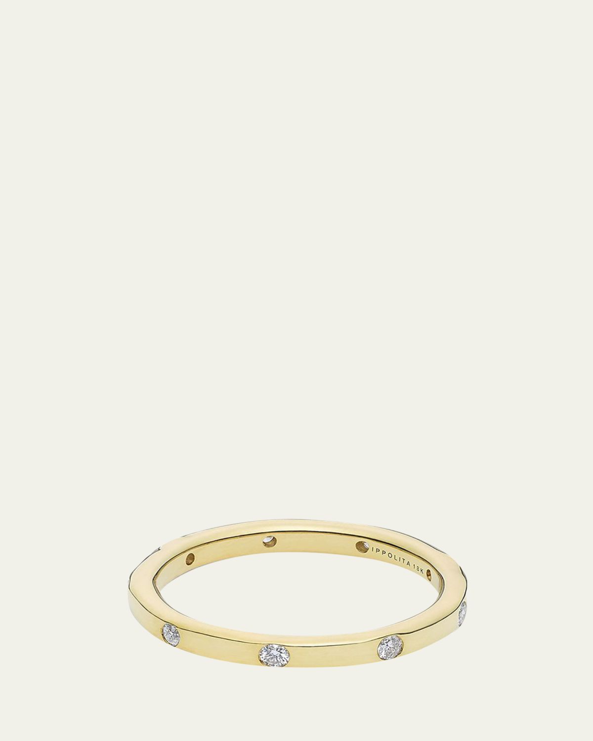 Ippolita Thin Band Ring in 18K Gold with Diamonds | Thumbnail 4 Ippolita Thin Band Ring in 18K Gold with Diamonds | Thumbnail 4