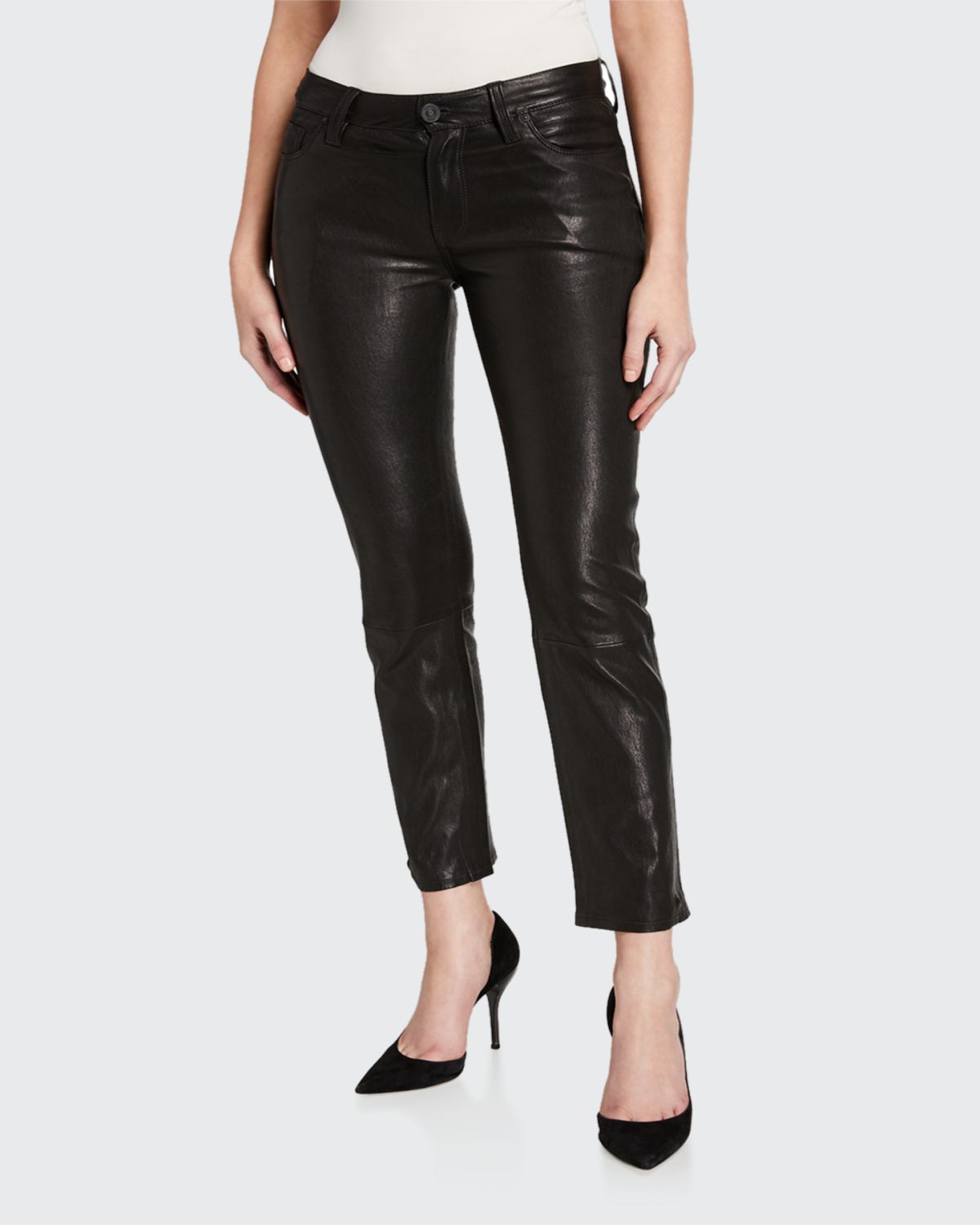 Hudson Nico Leather Cigarette Pants - Women's Clothing