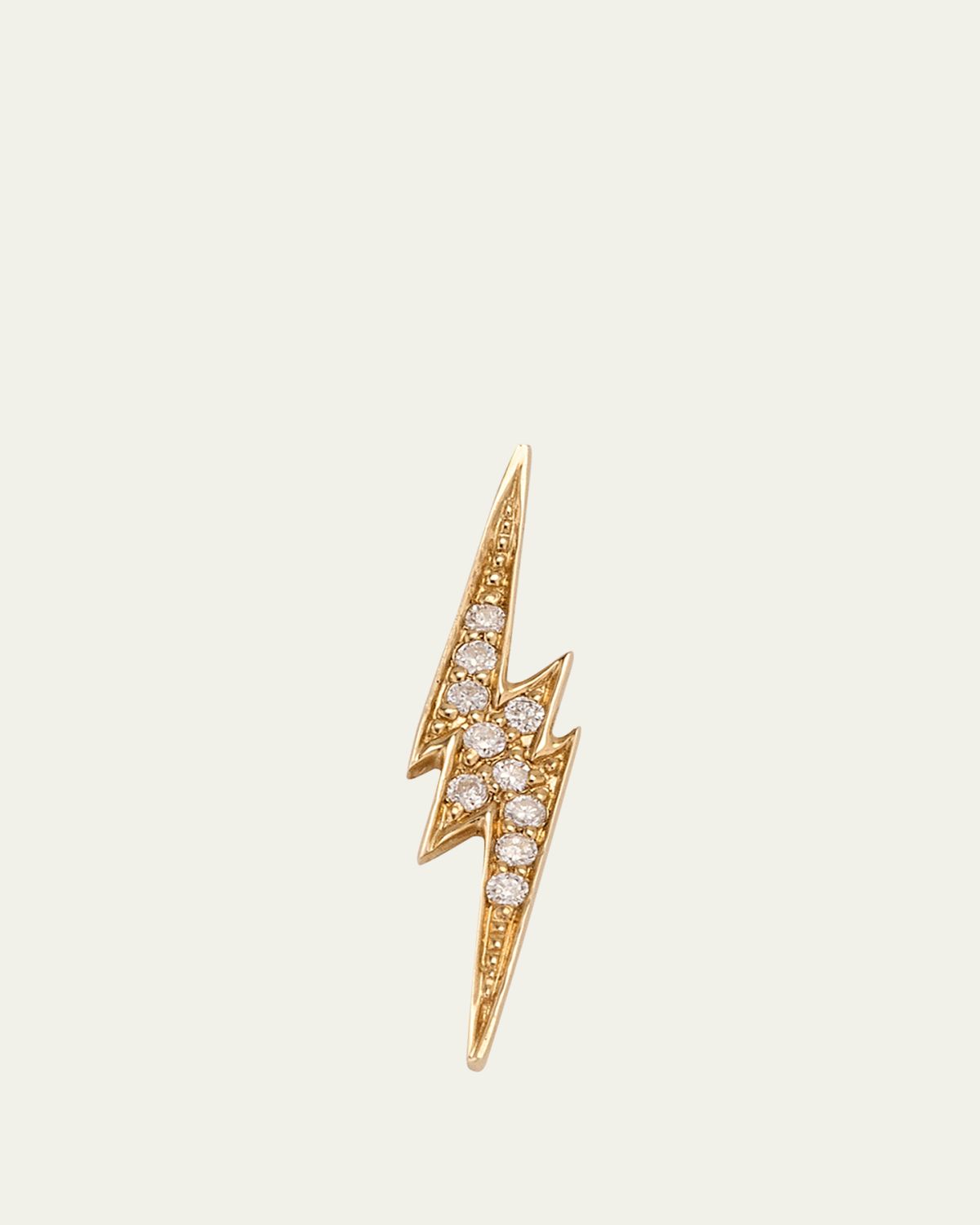 Sydney Evan 14k White Gold Diamond Lightning Bolt Stud Earring, Single