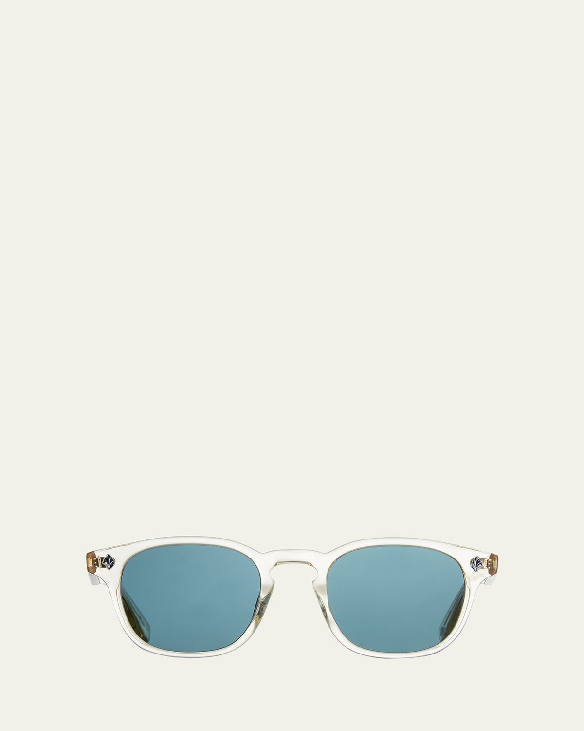 Garrett Leight Men's Ace Square Acetate Sunglasses, Clear/Blue | Thumbnail 4 Garrett Leight Men's Ace Square Acetate Sunglasses, Clear/Blue | Thumbnail 4
