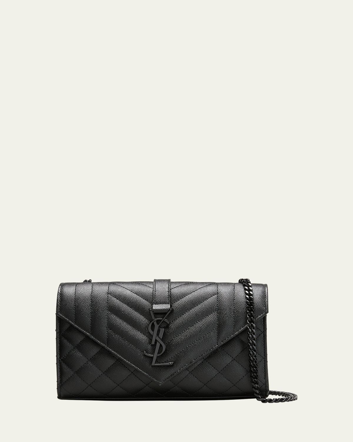 Saint Laurent Envelope Triquilt Small YSL Shoulder Bag in Grained Leather | Thumbnail 6 Saint Laurent Envelope Triquilt Small YSL Shoulder Bag in Grained Leather | Thumbnail 6