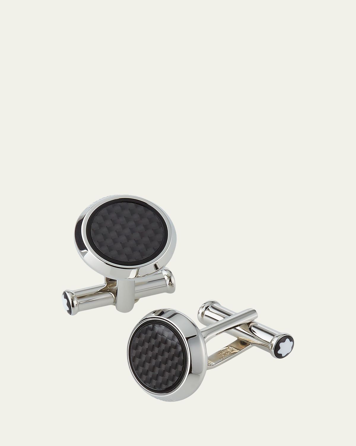 Montblanc Men's Round Carbon Fiber Cufflinks | Thumbnail 3 Montblanc Men's Round Carbon Fiber Cufflinks | Thumbnail 3