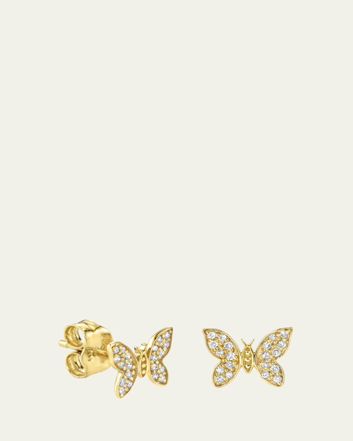 Sydney Evan 14k Diamond Tiny Butterfly Stud Earring, Single | Thumbnail 5