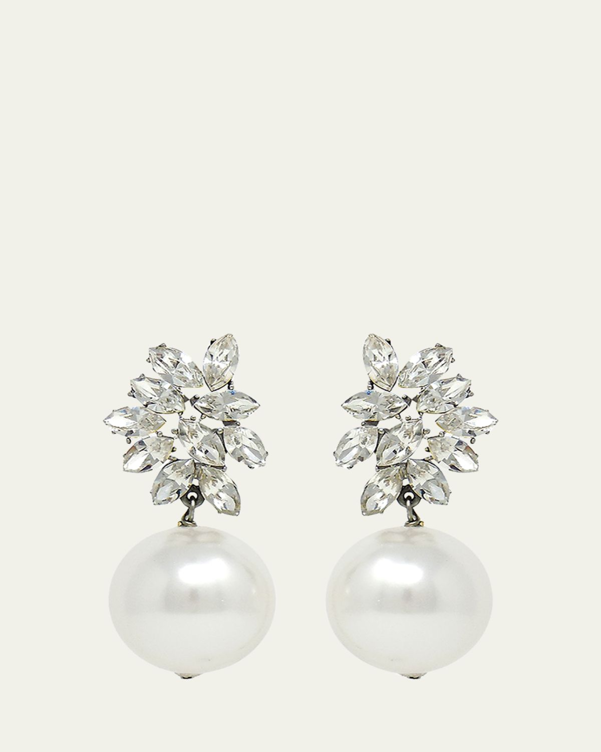Ben-Amun Crystal Pearly Drop Earrings | Thumbnail 3