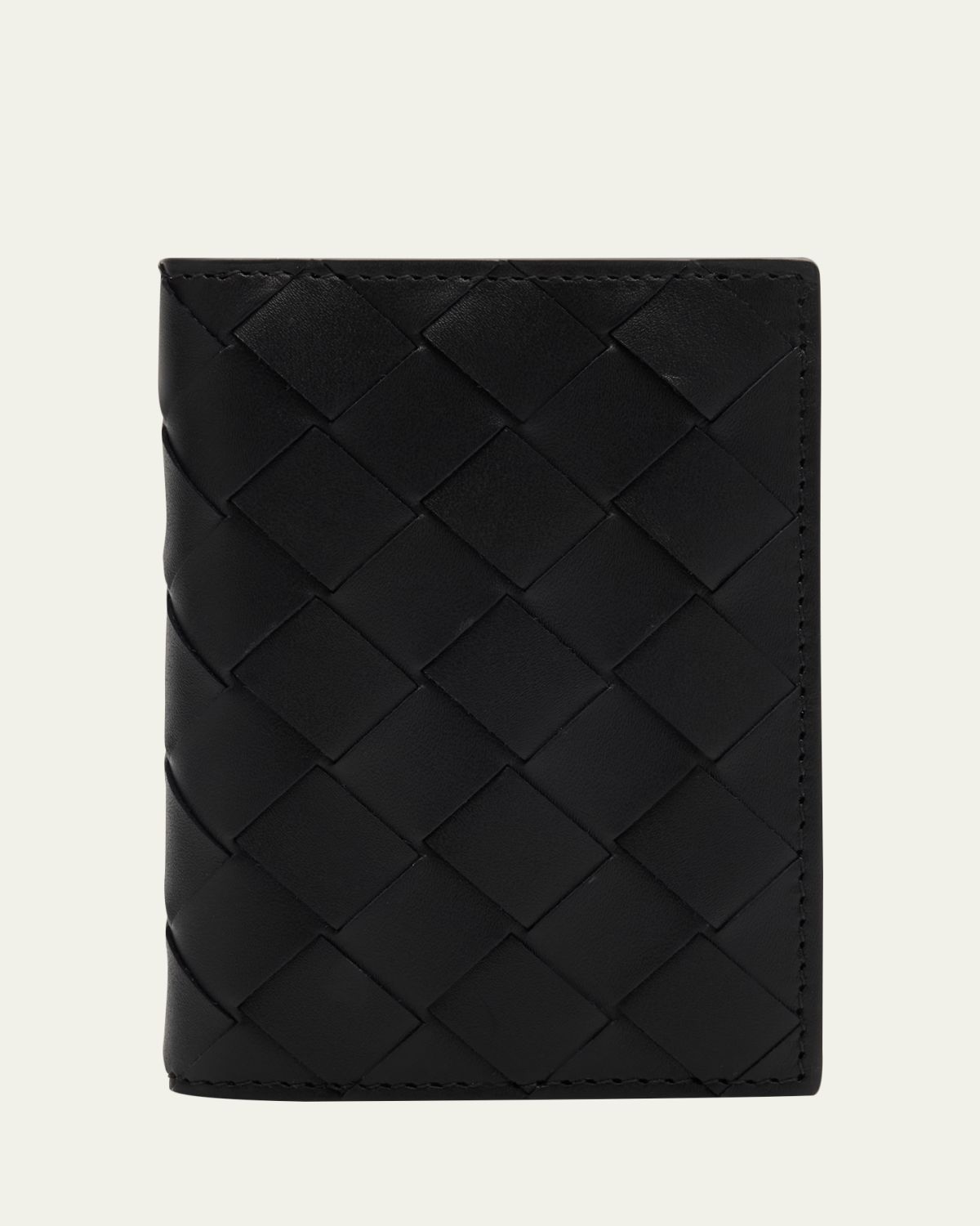 Bottega Veneta Men's Portacard Woven Leather Card Case