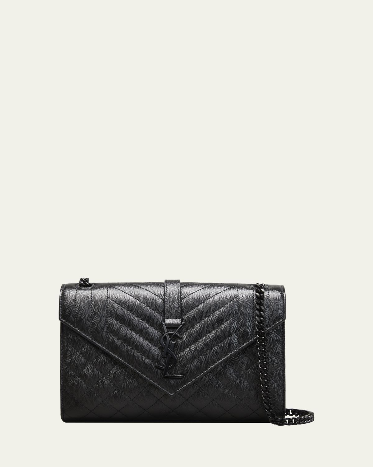 Saint Laurent Envelope Triquilt Medium YSL Shoulder Bag in Grained Leather | Thumbnail 6 Saint Laurent Envelope Triquilt Medium YSL Shoulder Bag in Grained Leather | Thumbnail 6