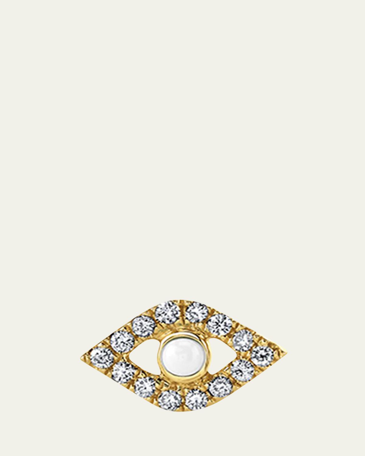 Sydney Evan 14k Pearl Stud Diamond Evil Eye Earring, Single | Thumbnail 5