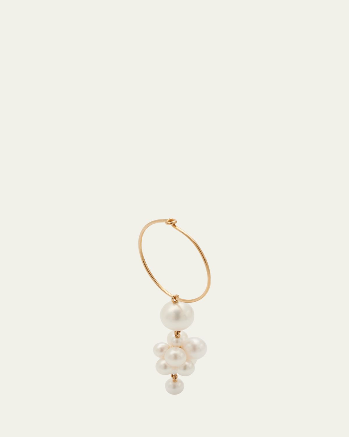 Sophie Bille Brahe Botticelli Hoop Earring With Pearls, Single